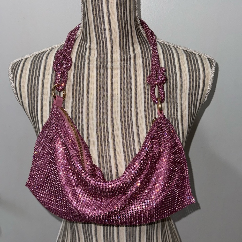 Pink rhinestone handbag